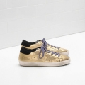 Golden Goose Super Star Sneakers Python-Print Metallic Leather Gold Men