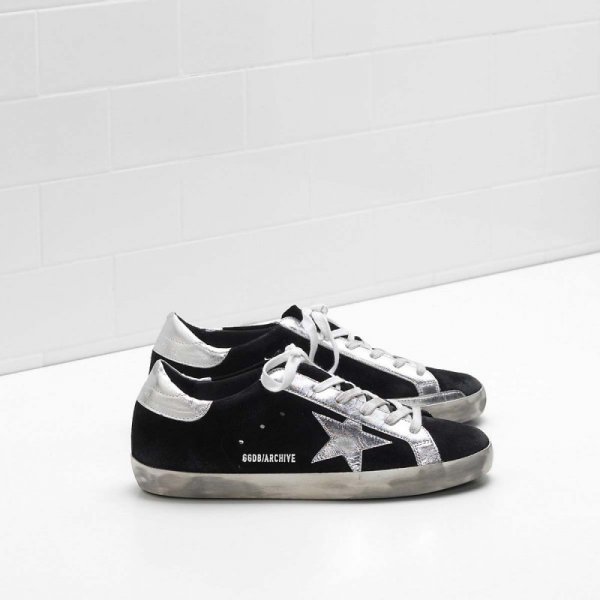 Golden Goose Super Star Sneakers Black Silver Metal Women