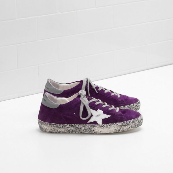 Golden Goose Super Star Sneakers In Suede Purple Men