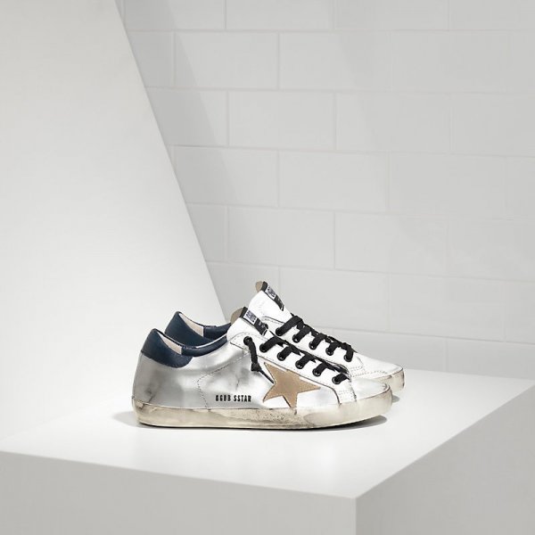 Golden Goose Super Star Sneakers White Gold Black Men