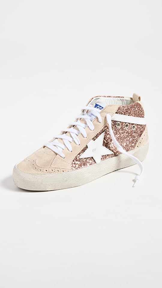 Mid Star Glitter Upper Leather Star Sneakers