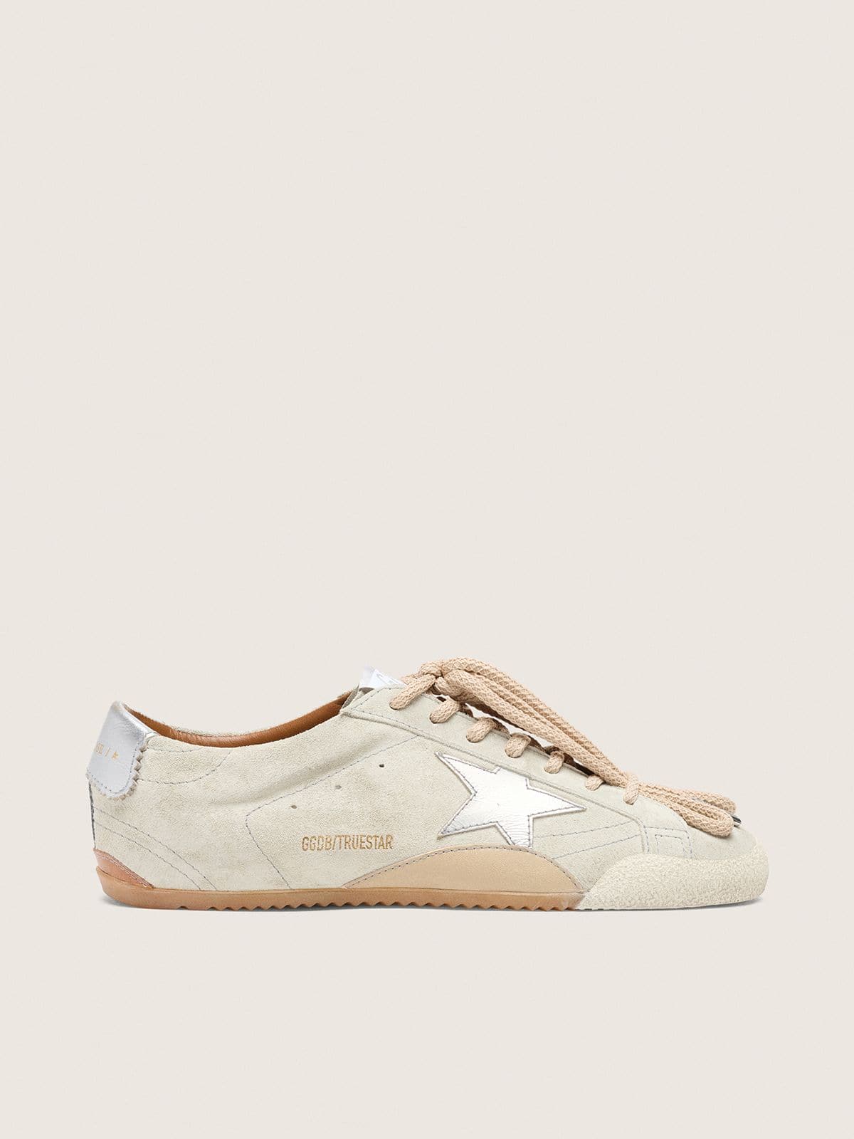 Golden Goose - Men's True-Star in light gray suede with metallic silver star and heel tab in 