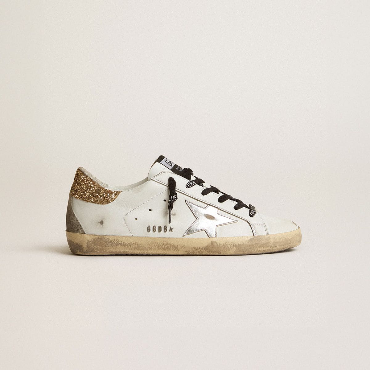 Women's-super-star-in-pink-leather-with-glitters