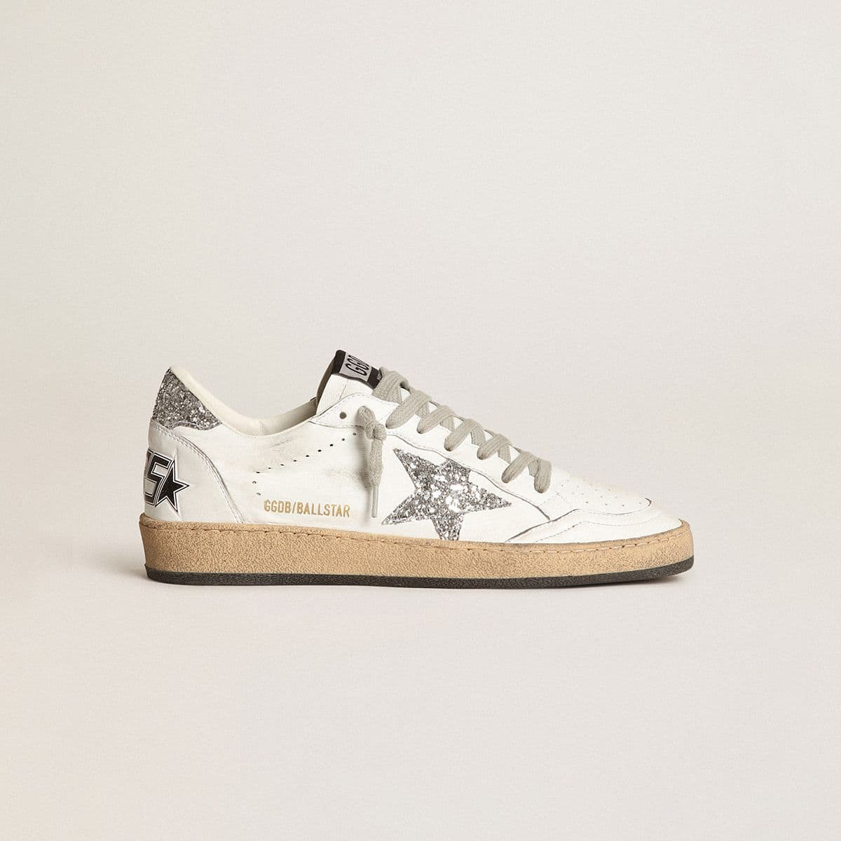 Women's-white-ball-star-with-silver-glitter-star