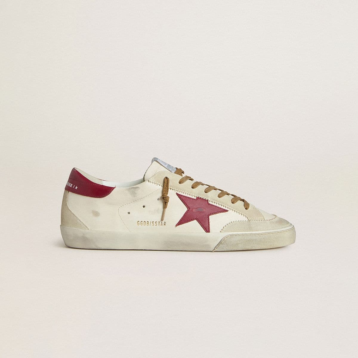 Men&rsquo;s-white-super-star-with-bordeaux-star